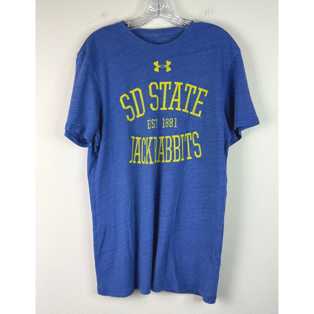 Under Armour T-Shirt Mens L SD State Jackrabbits Blue Heathered Graphic Tee